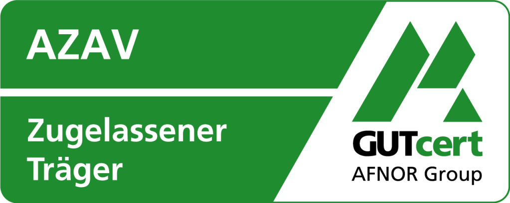 AZAV Zugelassener Träger – zertifiziert durch GUTcert (AFNOR Group)